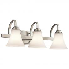  45513NIL18 - Keiran 22" 3 Light LED Vanity Light with Satin Etched White Glass in Brushed Nickel