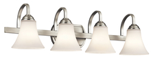  45514NI - Keiran 30" 4 Light Vanity Light with Satin Etched White Glass in Brushed Nickel