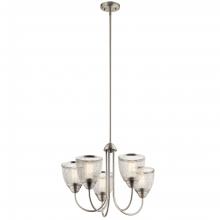 52269NI - Voclain 17.5" 5 Light Chandelier with Mesh Shade in Brushed Nickel