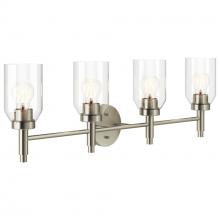  55186NI - Madden 34 Inch 4 Light Vanity with Clear Glass in Brushed Nickel