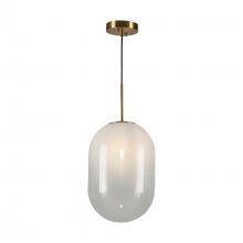  AC10630BR - Vita Collection 1-Light Pendant White and Brass