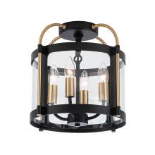  AC11513BB - Bonita Collection 4-Light Flush Mount Black and Brushed Brass
