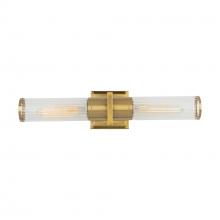  AC11772CB - Positano Collection 2-Light Bathroom Vanity Light Brushed Brass and Clear Glass