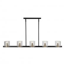  AC11825BB - Salinas Collection 5-Light Island Light, Black and Brass