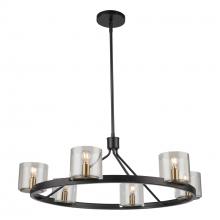  AC11826BB - Salinas Collection 6-Light Chandelier, Black and Brass