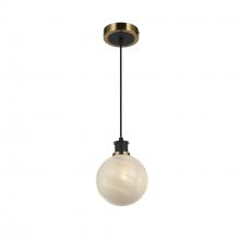  AC11870SW - Gem Collection 1-Light Pendant Black and Brushed Brass