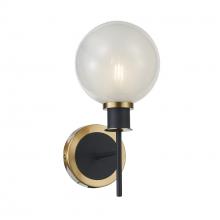  AC11871SW - Gem Collection 1-Light Sconce Black and Brushed Brass