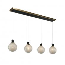  AC11874SW - Gem Collection 4-Light Island/Pool Table Black and Brushed Brass
