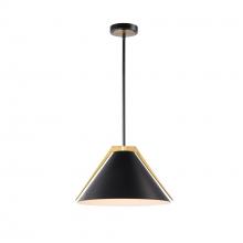  AC11910BK - Baltic Collection 1-Light Pendant Black and Brushed Brass