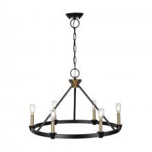  AC11986BB - Notting Hill Collection 6-Light Chandelier Black and Brushed Brass