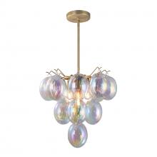  AC11992LU - Globo Collection 5-Light Chandelier Iridescent and Brass