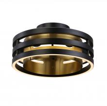  AC6752BB - Toledo Collection 1-Light Semi-Flush Mount Black and Brushed Brass