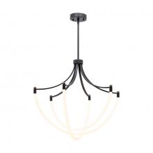  AC6810BK - Cascata Collection 3-Light Chandelier Black and Brushed Brass