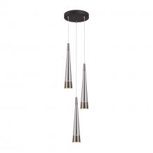  AC6823SM - Sunnyvale Collection 3-Light Chandelier Pearl Black and Smoke