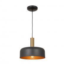  AC7421BB - Orsa Collection 1-Light Pendant Black and Brushed Brass