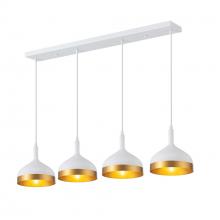  SC13354WH - Dash Collection 4-Light Island Light, White & Gold