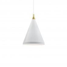  492716-WH/GD - Dorothy 16-in White With Gold Detail 1 Light Pendant