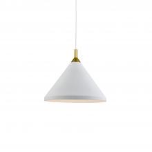  492814-WH/GD - Dorothy 14-in White With Gold Detail 1 Light Pendant
