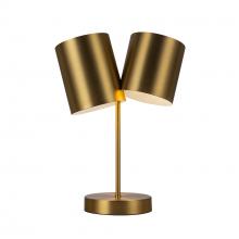  TL58814-BG - Keiko 14-in Brushed Gold 2 Lights Table Lamp
