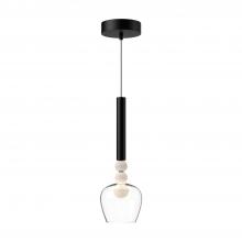 PD30501-BK/CL - Rise 6-in Black/Clear LED Pendant