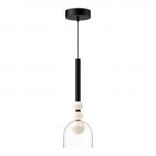  PD30505-BK/CL - Rise 6-in Black/Clear LED Pendant