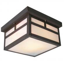  306120OBZ - Outdoor Ceiling Fixture - Old Bronze w/ White Marbled Glass
