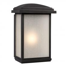  L320690BK012A1 - 120-277V LED Outdoor Wall Mount Lantern - in Black Finish with Frosted Seeded Glass