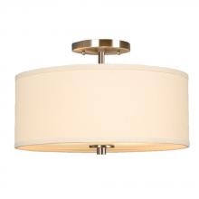  ES613048BN - Semi-Flush Mount Ceiling Light -  in Brushed Nickel finish with Off-White Linen Shade (*ENERGY STAR