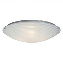  L615295CH024A1 - LED Flush Mount Ceiling Light- in Polished Chrome finish with Striped Patterned Satin White Glass