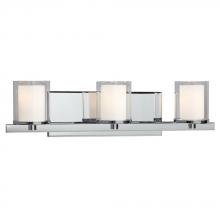  718778CH - 3-Light Vanity in Polished Chrome with Satin White Inner Glass & Clear Outer Glass