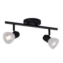  753912BK/FR - Two Light Halogen Track Light - Black w/ Frosted Glass