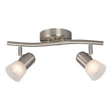  754172BN/FR - 2 Light Track Light - Brushed Nickel with Frosted Glass
