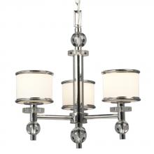  812061CH - 3-Light Chandelier - Polished Chrome with White Glass