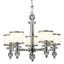  812063CH - 5-Light Chandelier - Polished Chrome with White Glass