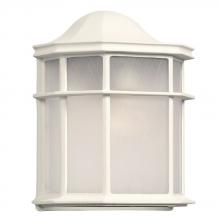  L303218WH012A1 - 120-277V LED Outdoor Cast Aluminum Wall Mount Fixture-in White Finish with Frosted Acrylic Diffuser