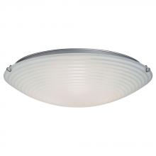  L615295CH031A1 - LED Flush Mount Ceiling Light- in Polished Chrome finish with Striped Patterned Satin White Glass