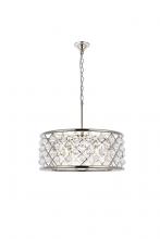  1213D25PN/RC - Madison 6 Light Polished Nickel Chandelier Clear Royal Cut Crystal