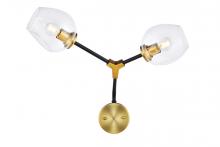  1712W26LAB - Cavoli 2 Light in Light Antique Brass and Flat Black Wall Sconce