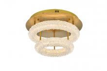  3800F18L2SG - Bowen 18 Inch Adjustable LED Flush Mount in Satin Gold