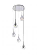  3805D14C - Amherst Collection LED 5-light Chandelier 15inx9in Chrome Finish