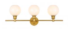  LD2319BR - Collier 3 Light Brass and Frosted White Glass Wall Sconce