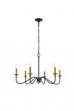  LD5056D30BRB - Rohan 30 Inch Chandelier in Matte Black and Brass