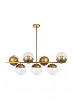  LD6139BR - Eclipse 7 Lights Brass Pendant with Clear Glass