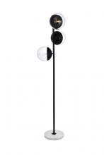  LD6159BK - Eclipse 3 Lights Black Floor Lamp with Clear Glass
