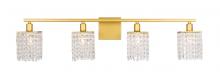  LD7012BR - Phineas 4 Light Brass and Clear Crystals Wall Sconce