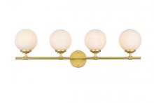  LD7301W33BRA - Ansley 4 Light Brass and Frosted White Bath Sconce