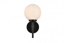  LD7301W6BLK - Ansley 1 Light Black and Frosted White Bath Sconce