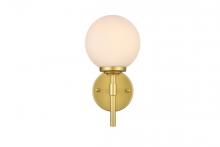  LD7301W6BRA - Ansley 1 Light Brass and Frosted White Bath Sconce