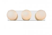  LD7303W22CH - Jaylin 3 Light Chrome and Frosted White Bath Sconce