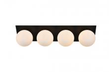  LD7304W29BLK - Jillian 4 Light Black and Frosted White Bath Sconce